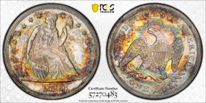 1870 Proof Seated Dollar PCGS PR64.