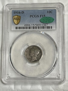1916-D Mercury dime PGCS F15 CaC